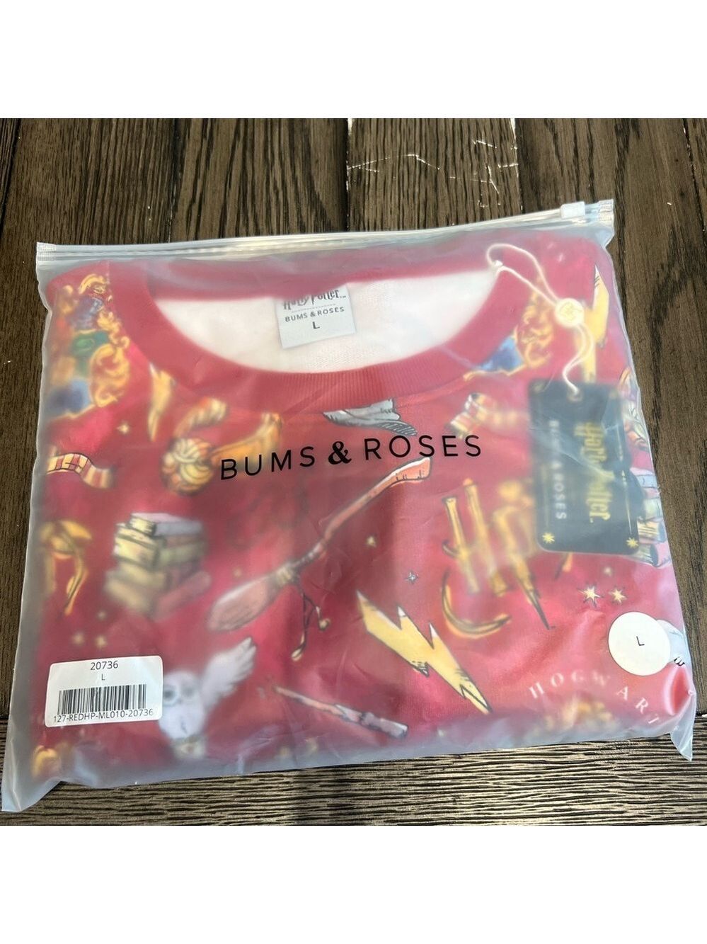 NWT Bums and Roses Harry Potter Back to Hogwarts Red Unisex Oversized Crew Neck